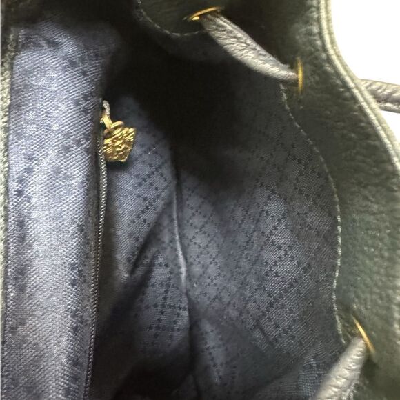 Gucci Vintage Navy Blue Suede & Leather Bamboo Handle Mini Backpack Auth main image 9